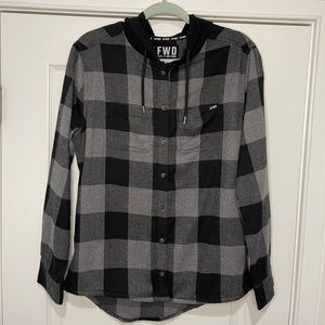 Alpha Forward hooded flannel